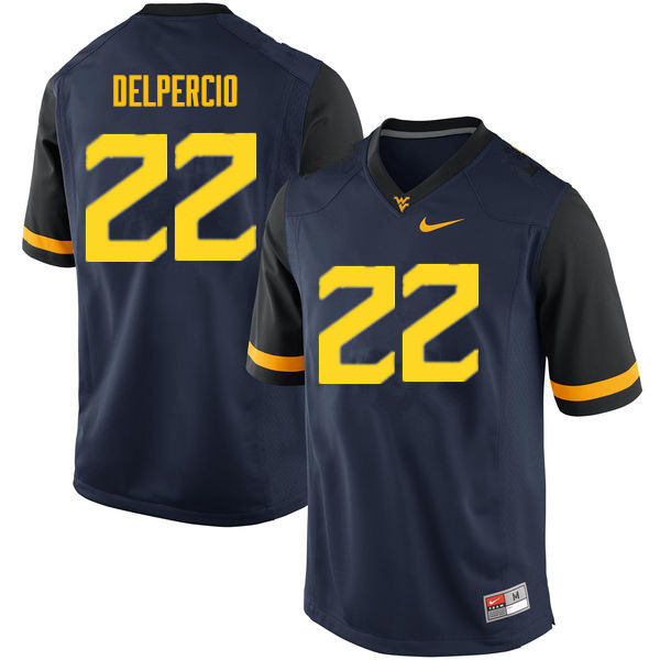 NCAA Men's Anthony Delpercio West Virginia Mountaineers Navy #22 Nike Stitched Football College Authentic Jersey BR23U33QX